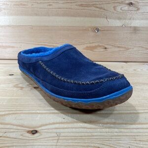 LL Bean Mountain Slippers Scuff Men’s 10 M Blue Suede Winter Moccasin 510527